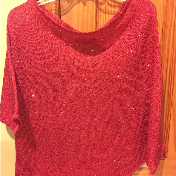 Beautiful BeBe Red Sequin Top - Picture 1 of 4